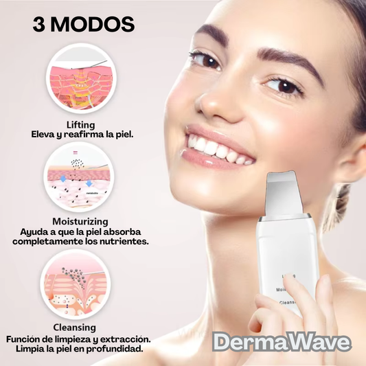 🌊 DermaWave – Espátula Facial Ultrasónica para una Piel Radiante y Joven
