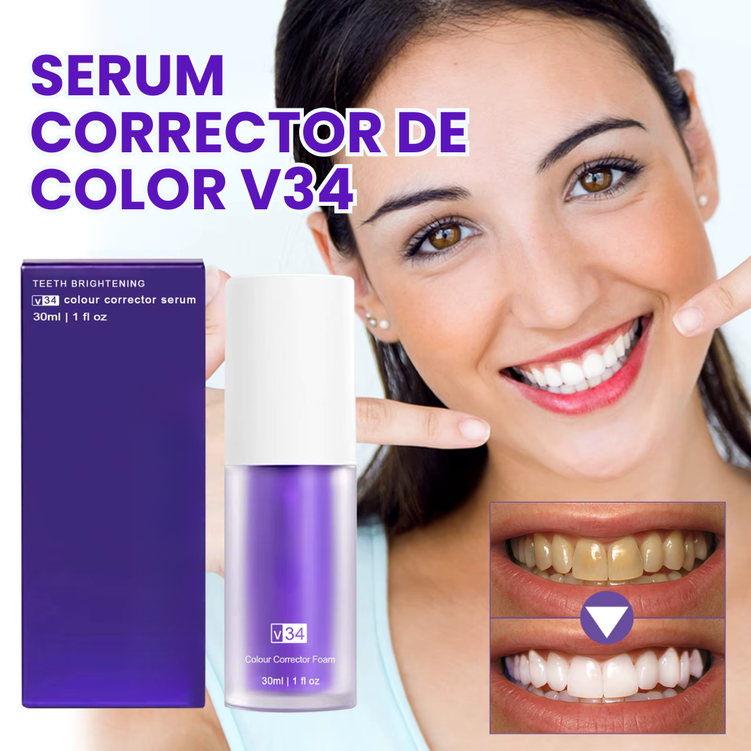 V34 Sérum Corrector Dental – Neutraliza el Amarillo y Realza tu Sonrisa