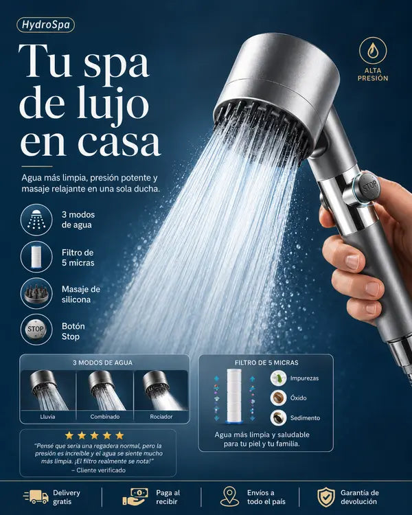 HydroSpa - La Regadera Inteligente que Transforma tu Ducha en Spa