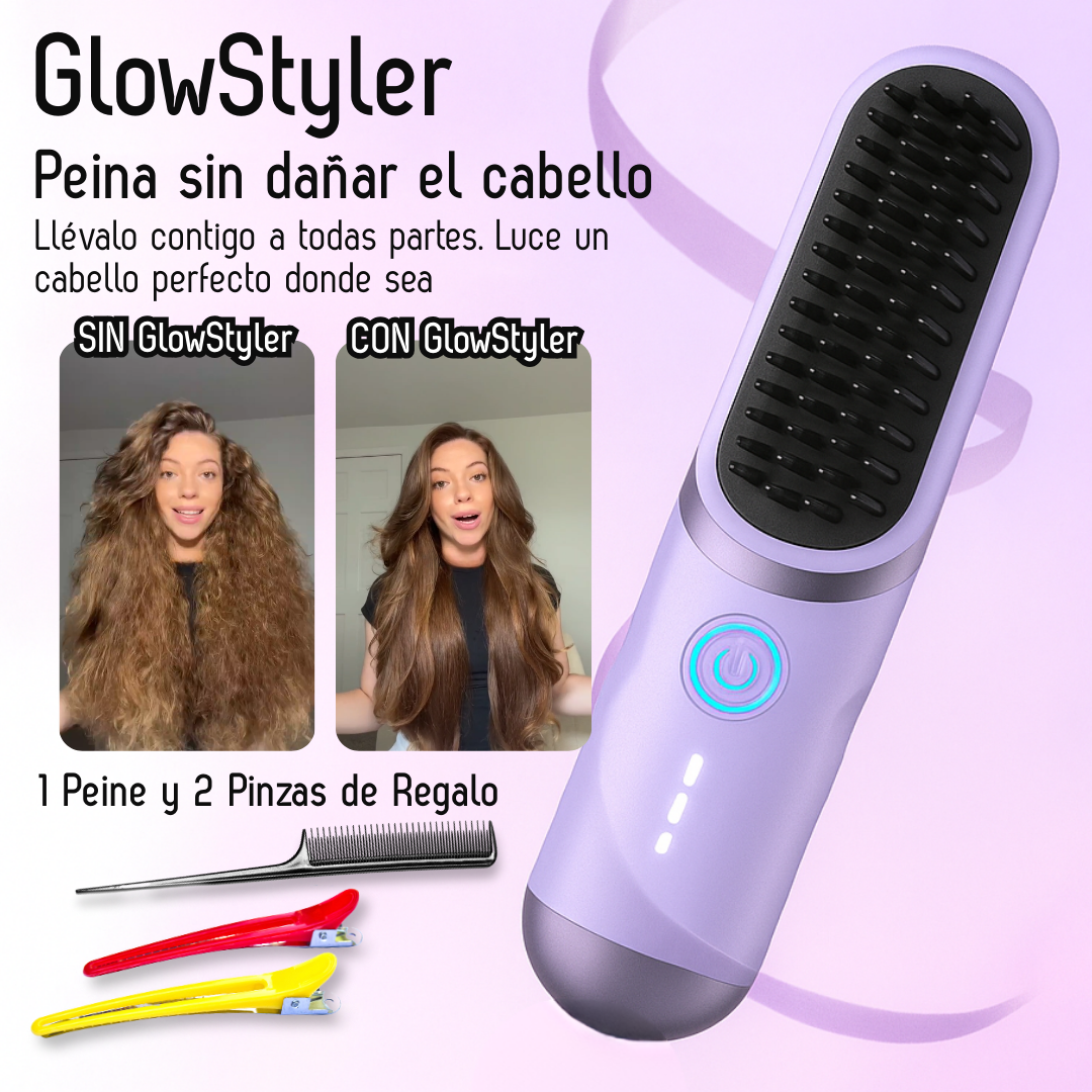 ✨ GlowStyler™ Inalámbrico— Transforma tu look en minutos. Llévalo contigo a todas partes. Luce un cabello perfecto donde sea  (Peine y 2 Pinzas de Regalo🎁)
