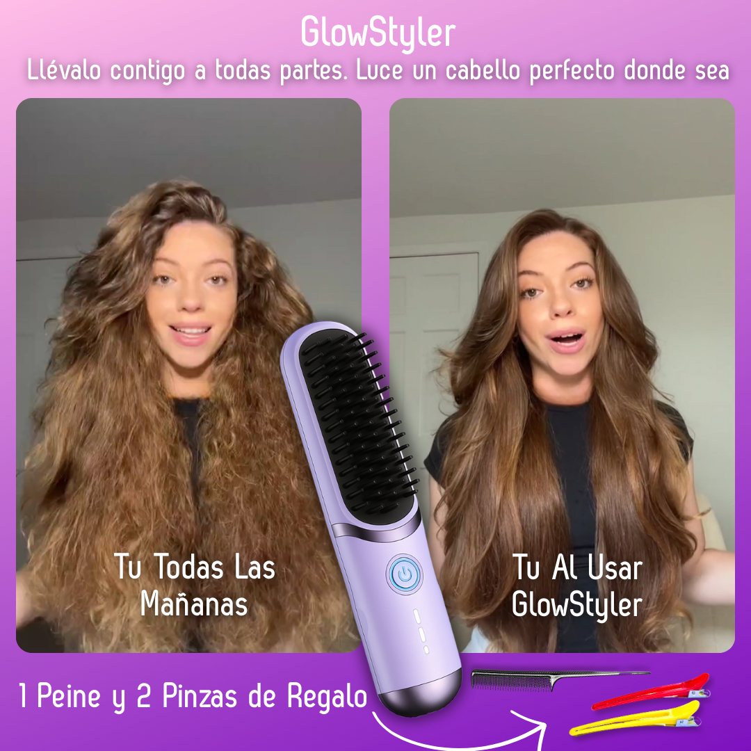✨ GlowStyler™ Inalámbrico— Transforma tu look en minutos. Llévalo contigo a todas partes. Luce un cabello perfecto donde sea  (Peine y 2 Pinzas de Regalo🎁)