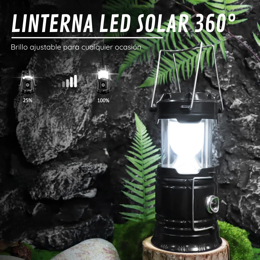 Linterna Solar Recargable 2 en 1: Compacta, Plegable e Impermeable para Todo Uso, Emergencias, Camping, Noches Oscuras y mucho más