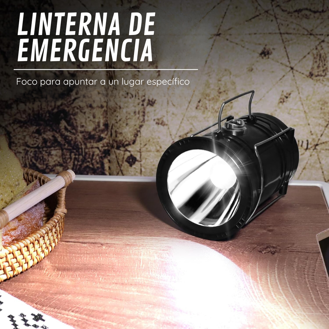 Linterna Solar Recargable 2 en 1: Compacta, Plegable e Impermeable para Todo Uso, Emergencias, Camping, Noches Oscuras y mucho más