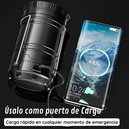 Linterna Solar Recargable 2 en 1: Compacta, Plegable e Impermeable para Todo Uso, Emergencias, Camping, Noches Oscuras y mucho más