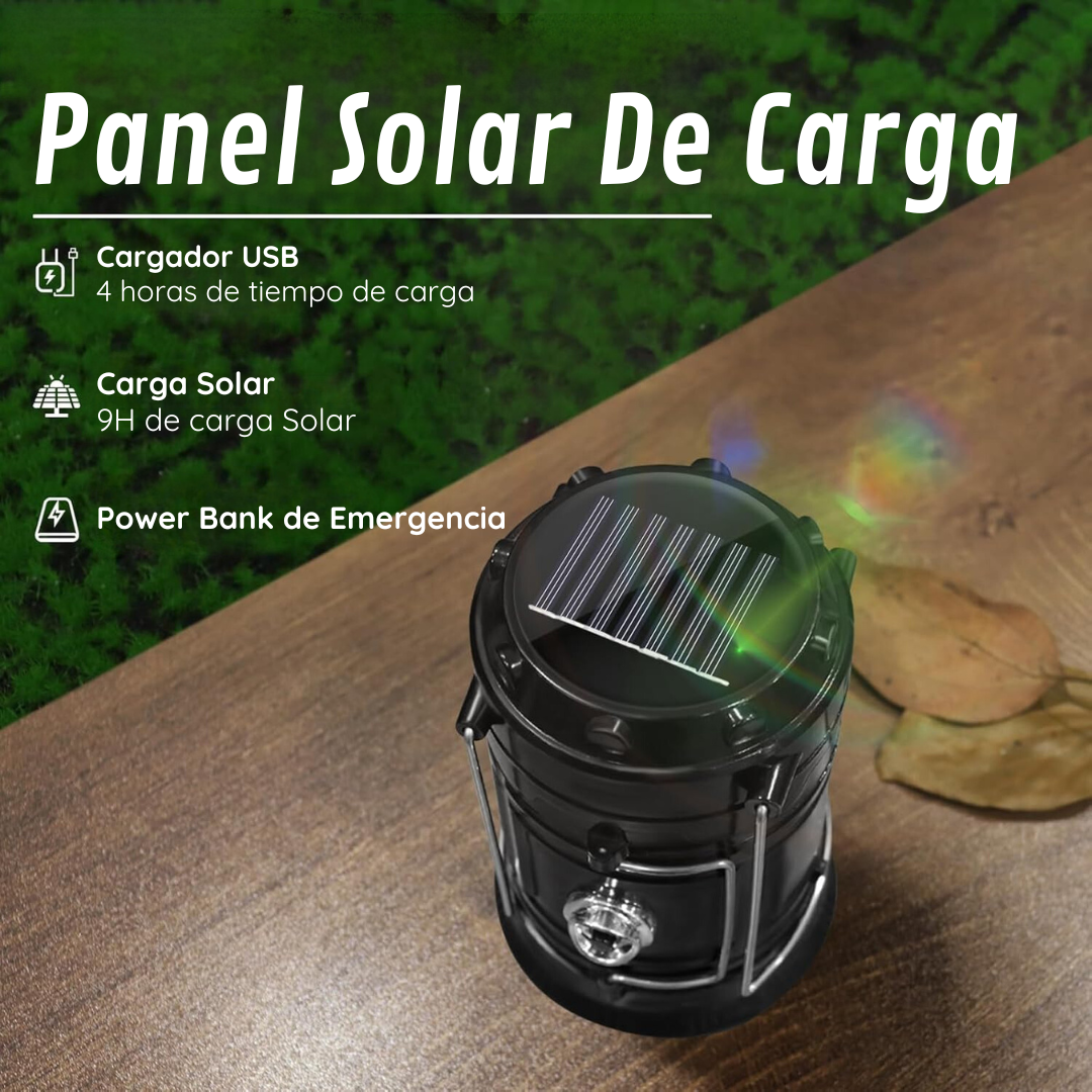 Linterna Solar Recargable 2 en 1: Compacta, Plegable e Impermeable para Todo Uso, Emergencias, Camping, Noches Oscuras y mucho más