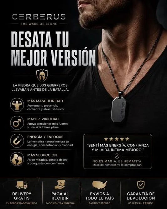 Cerberus™ | Collar de Hematita Negra para Hombre
