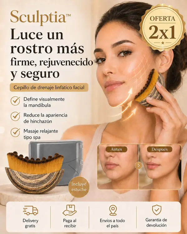 Sculptia™ | Cepillo de Contorno Facial - Desinflama, relaja y redefine tu rostro (OFERTA 2x1)