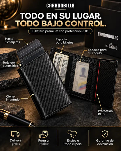 CARBONBILLS BILLETERA ORIGINAL | Seguridad, Atracción, Elegancia y Poder en tu Bolsillo