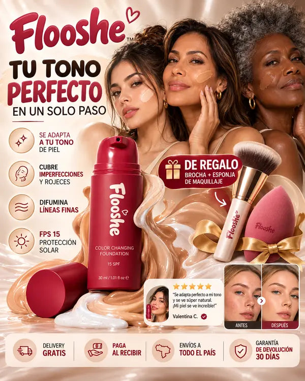 Flooshe™ | Base de Maquillaje que se Adapta a tu Tono de Piel
